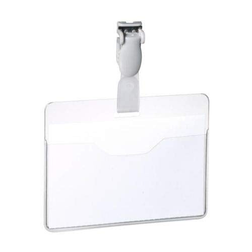 Best Value Durable Visitor Name Badge 60 x 90 mm - Clear (Pack of 25)