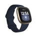 Fitbit Versa 3 - Soft gold aluminium - smart watch with band - silicone - midnight - band size: S/L - Wi-Fi, NFC, Bluetooth