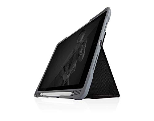 STM Dux Plus Duo 10.2 Inch Apple iPad 7th 8th Generation Folio Tablet Case Black Polycarbonate TPU Magnetic Closure 6.6 Foot Drop Tested Instant On an