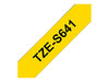 Best Value Brother TZe-S641 Labelling Tape Cassette, Black on Yellow, 18 mm (W) x 8 m (L), Strong Adhesive, Brother Genuine Supplies