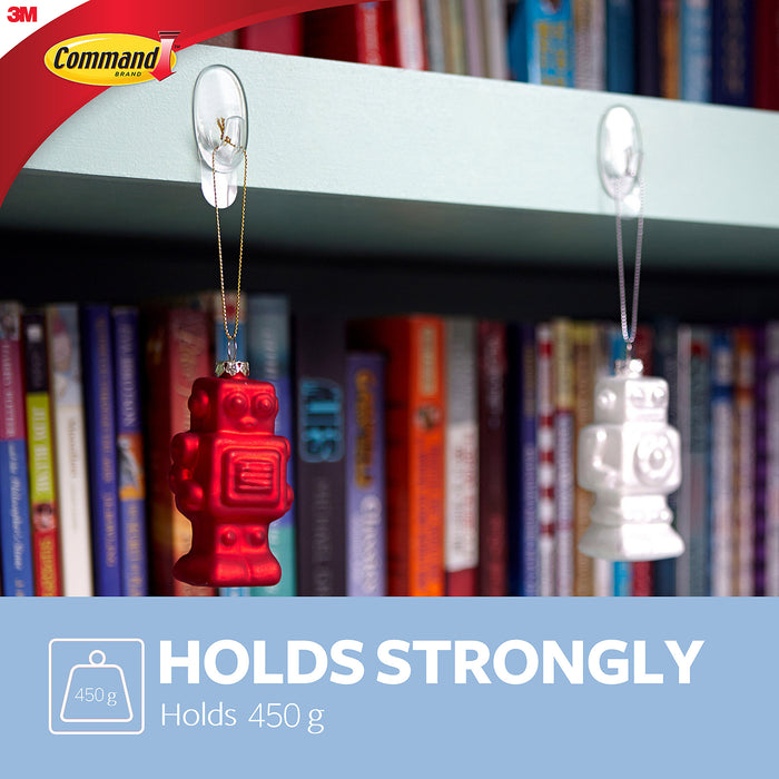 3M Command Small Clear Haken (hält 0,45 kg) Packung mit 2 Haken 