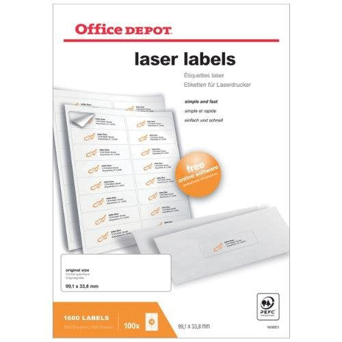 Best Value 16 Label Sheet- Laser Labels(99.1 x 33.9 mm) - 100 x Sheets Rounded Corners-1600 Labels-Q7S
