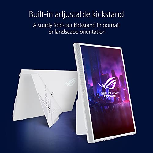 ASUS ROG Strix XG16AHPE-W - LED monitor - 15.6" - portable - 1920 x 1080 Full HD (1080p) @ 144 Hz - IPS - 300 cd/m - 800:1 - Micro HDMI, USB-C - speakers