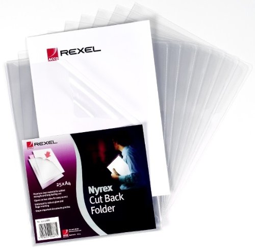 Best Value Rexel Nyrex Cut Back Folders Clear A4 (25 Pack)
