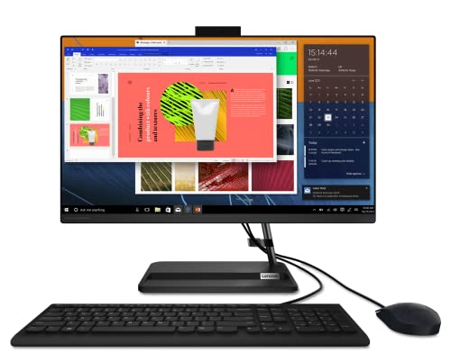 Lenovo IdeaCentre AIO 3 24ALC6 F0G1 - All-in-one - with stand - Ryzen 5 5500U / 2.1 GHz - RAM 8 GB - SSD 512 GB - NVMe - Radeon Graphics - GigE - WLAN: 802.11a/b/g/n/ac, Bluetooth 5.0 - Win 11 Home - monitor: LED 23.8" 1920 x 1080 (Full HD) - keyboard: UK - black - TopSeller
