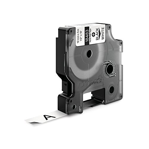 Dymo Rhino Tape Permanent Polyester 12mm Black on white 18483