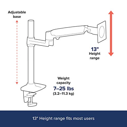 Ergotron LX Desk Mount LCD Arm, Tall Pole - Mounting kit for LCD display - aluminium - polished aluminium - screen size: up to 24" - desktop
