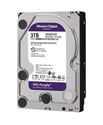 WD Purple Surveillance Hard Drive WD30PURZ - Hard drive - 3 TB - internal - 3.5" - SATA 6Gb/s - 5400 rpm - buffer: 64 MB