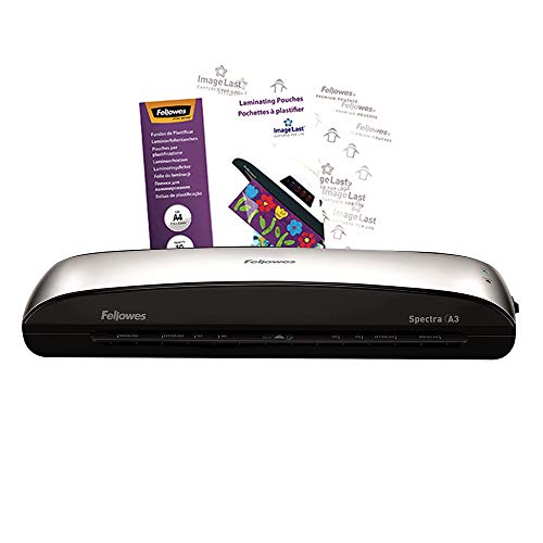 Best Value Fellowes Spectra A3 Home Office Laminator, 80-125 Micron, Including 10 Free Pouches