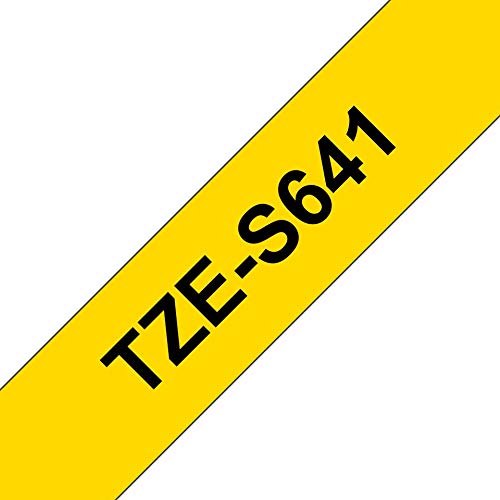 Brother TZe-S641 - Extra strength adhesive - black on yellow - Roll (1.8 cm x 8 m) 1 roll(s) laminated tape - for Brother PT-D600, P-Touch PT-1880, D450, D800, E550, E800, P900, P950, P-Touch EDGE PT-P750