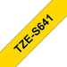 Brother TZe-S641 - Extra strength adhesive - black on yellow - Roll (1.8 cm x 8 m) 1 roll(s) laminated tape - for Brother PT-D600, P-Touch PT-1880, D450, D800, E550, E800, P900, P950, P-Touch EDGE PT-P750