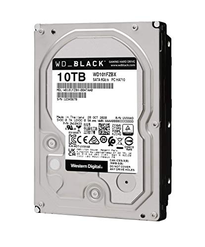 WD Black WD101FZBX - Hard drive - 10 TB - internal - 3.5" - SATA 6Gb/s - 7200 rpm - buffer: 256 MB -