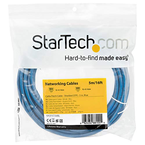 5M Cat6A Blue Rj45 Snagless Stp Cable