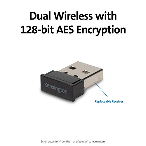 Kensington Pro Fit Ergo Wireless Keyboard - Keyboard - wireless - 2.4 GHz, Bluetooth 4.2 - UK - black