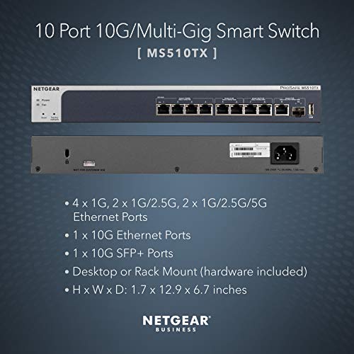 NETGEAR Smart MS510TX - Switch - L3 Lite - smart - 4 x 10/100/1000 + 2 x 100/1000/2.5G/5G + 2 x 100/1000/2.5G - desktop, rack-mountable
