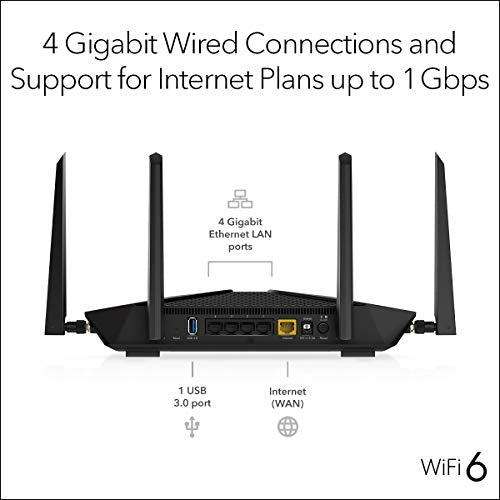 NETGEAR Nighthawk AX5 RAX43 - Wireless router - 4-port switch - GigE - 802.11a/b/g/n/ac/ax - Dual Band