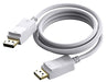 VISION Professional installation-grade DisplayPort cable - LIFETIME WARRANTY - version 1.2 4K - gold connectors - supports 1 mbps bidirectional aux channel and hotplug - DP (M) to DP (M) - outer diameter 7.3 mm - 28 AWG - 2 m - white
