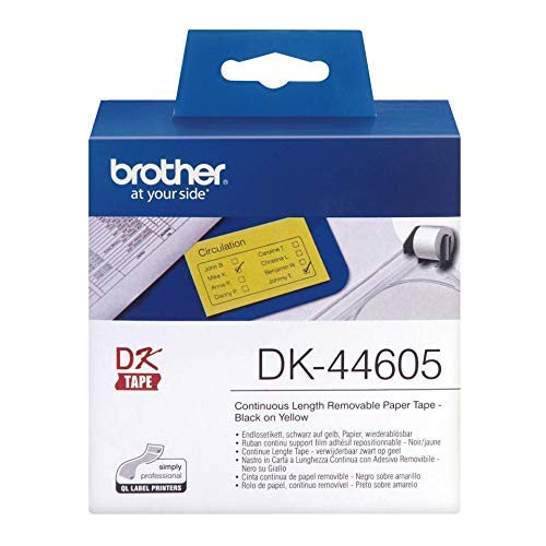 Brother DK44605 - Removable adhesive - yellow - Roll (6.2 cm x 30.5 m) 1 roll(s) labels - for Brother QL-1050, 1060, 500, 550, 560, 570, 580, 650, 700, 710, 720