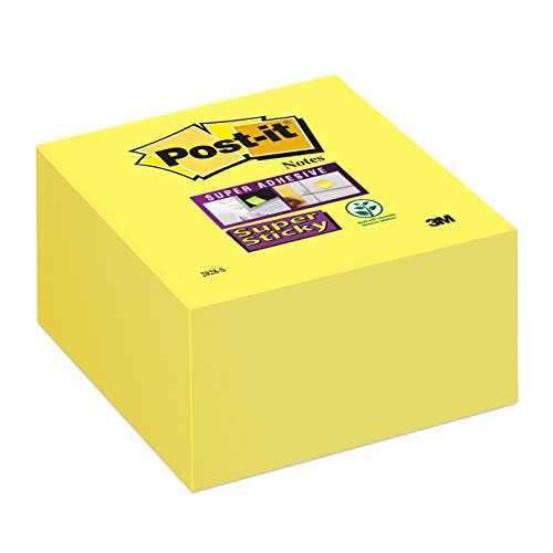 Best Value Post-it 2028-S Super Sticky Note Cube Pad of 350 Sheets 76x76mm Yellow Ref 2028-S