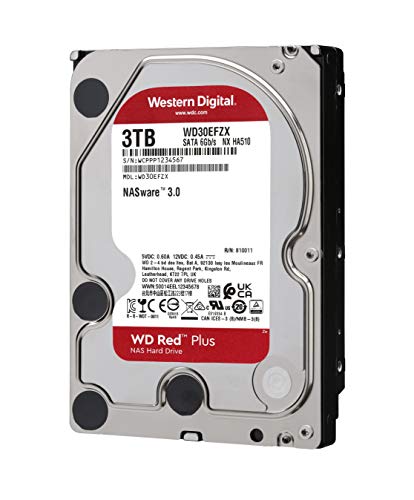 WD Red Plus NAS Hard Drive WD30EFZX - Hard drive - 3 TB - internal - 3.5" - SATA 6Gb/s - 5400 rpm - buffer: 128 MB