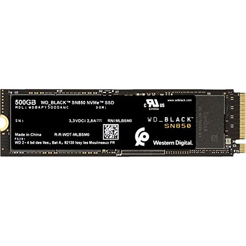 Western Digital SN850 500GB M.2 PCI Express 4.0 NVMe Internal Solid State Drive