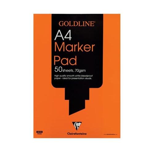Best Value Clairefontaine Goldline Marker Pad, A4, 70 gsm, Bleedproof, 50 Sheets