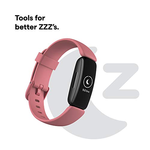 Fitbit Inspire 2 - Black - activity tracker with band - silicone - desert rose - band size: S/L - monochrome - Bluetooth