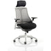 Flex Chair White Frame Grey Back With Headrest KC0093