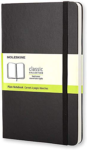 Best Value Moleskine - Classic Plain Paper Notebook - Hard Cover and Elastic Closure Journal - Color Black - Size Large 13 x 21 A5 - 240 Pages