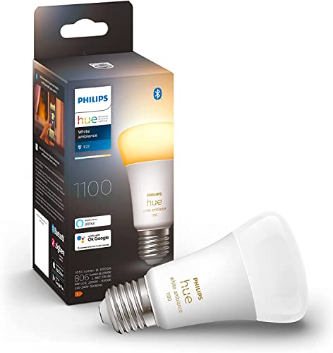 Philips Hue White ambiance - LED light bulb - shape: A60 - E27 - 8 W (equivalent 75 W) - class F - warm to cool white light - 2200-6500 K