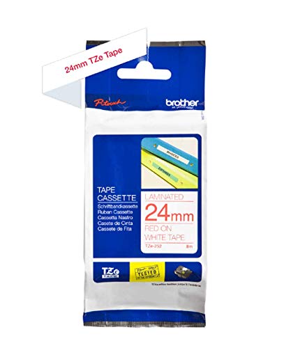 Brother TZe-252 - Standard adhesive - red on white - Roll (2.4 cm x 8 m) 1 roll(s) laminated tape - for Brother PT-D600, P-Touch PT-3600, D800, E550, E800, P750, P900, P950, P-Touch EDGE PT-P750