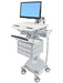 Ergotron StyleView - Cart for LCD display / keyboard / mouse / CPU / notebook / barcode scanner (open architecture) - medical - aluminium, zinc-plated steel, high-grade plastic - grey, white, polished aluminium - screen size: up to 24" - output: AC 230 V - 40 Ah - lithium