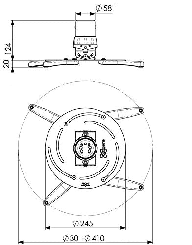 Vogel's Professional PPC 2500 - Mounting kit (ceiling mount, mounting hardware) for projector (Tilt & Turn) - silver - ceiling mountable