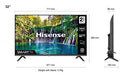 Hisense A5600F 81.3 cm 32 INCH HD Smart TV Wi-Fi Black