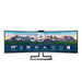 Philips Brilliance P-line 499P9H - LED monitor - curved - 49" (48.8" viewable) - 5120 x 1440 Dual Quad HD @ 60 Hz - VA - 450 cd/m - 3000:1 - DisplayHDR 400 - 5 ms - 2xHDMI, DisplayPort, USB-C - speakers - textured black