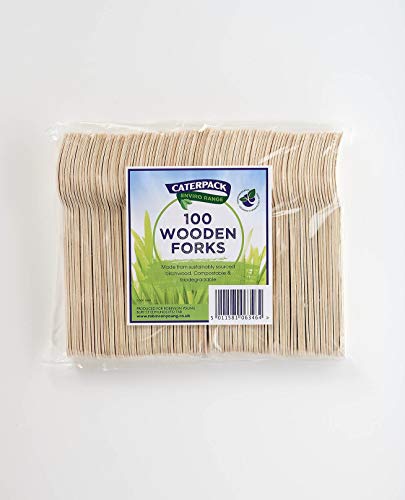 Best Value Caterpack Enviro Wooden Forks | 100 Pack | Size: 6.25"