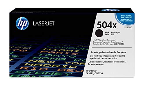 HP 504X - CE250X - 1 x Black - Toner cartridge - High Yield - For Color LaserJet CM3530, CM3530fs, CP3525, CP3525dn, CP3525n, CP3525x, CP3527, CP3529