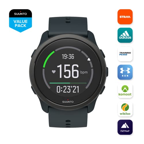 Suunto 5 Peak - 43 mm - green - sport watch with strap - silicone - green - wrist size: 120-200 mm - display 1.1" - Bluetooth - 39 g - cave green