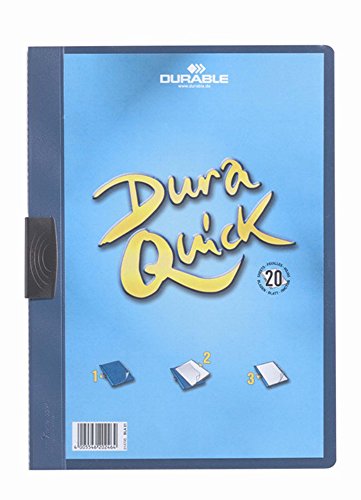 Best Value Durable Duraquick Clip Folder PVC Clear Front for 20 Sheets A4 - Blue Ref 2270/06 (Pack of 1)