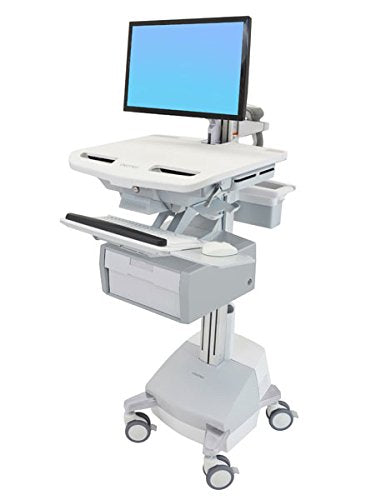 Ergotron StyleView Cart with LCD Arm, SLA Powered, 1 Tall Drawer - Cart - for LCD display / PC equipment (open architecture) - lockable - aluminium, zinc-plated steel, high-grade plastic - screen size: up to 24" - 66 Ah - Lead Acid