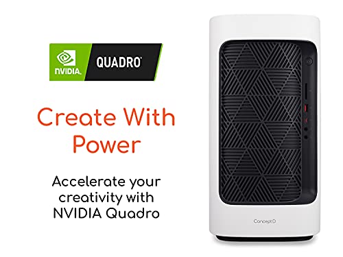 Acer ConceptD 300 CT300-51A - Tower - Core i5 10400F / 2.9 GHz - RAM 16 GB - SSD 1.024 TB, HDD 1 TB - Quadro P2200 - GigE - WLAN: Bluetooth 5.0, 802.11a/b/g/n/ac/ax - Win 10 Pro 64-bit - monitor: none