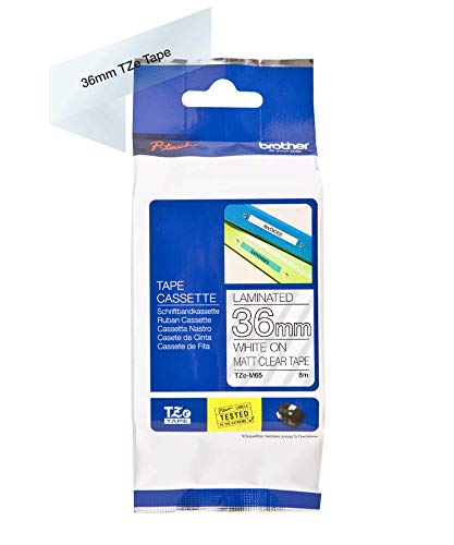 Brother TZe-M65 - Matte - adhesive - white print on matte clear - Roll (3.6 cm x 8 m) 1 roll(s) laminated tape - for P-Touch Cube XP PT-910BT