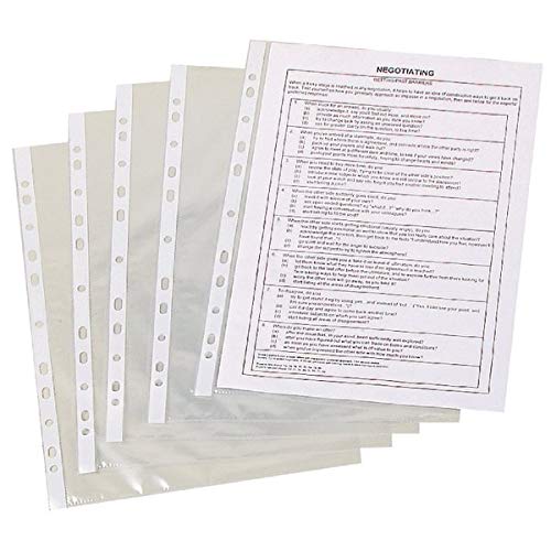 Q-Connect Punched Pockets Polypropylene 50 Micron A4 Embossed (Pack of 100) KF24001