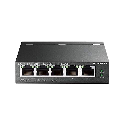 TP-Link TL-SF1005LP - V1 - switch - unmanaged - 5 x 10/100 (4 PoE) - desktop, wall-mountable - PoE (41 W)