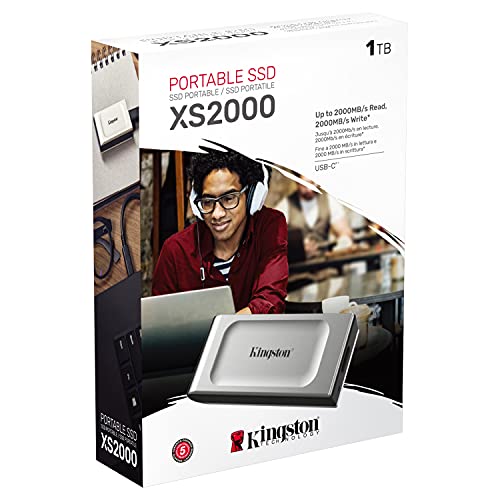 Kingston XS2000 - Solid state drive - 1 TB - external (portable) - USB 3.2 Gen 2x2 (USB-C connector)