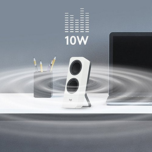Logitech Z207 - Speakers - for PC - 2.0-channel - wireless - Bluetooth - 5 Watt (Total) - white