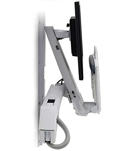 Ergotron StyleView Sit-Stand Combo Arm - Mounting kit (mouse holder, wall track mount, wrist rest, barcode scanner holder, VESA adapter, wall mount bracket, 4-hole pattern expansion adapters, keyboard tray) - for LCD display / PC equipment - aluminium, high-grade plastic - white - screen size: up to 24" - wall-mountable
