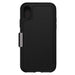 OtterBox Strada Series - Flip cover for mobile phone - leather, polycarbonate - shadow - for Apple iPhone X, XS