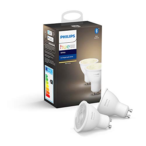 Philips Hue White - LED spot light bulb - GU10 - 5.2 W (equivalent 57 W) - class F - warm white light - 2700 K (pack of 2)