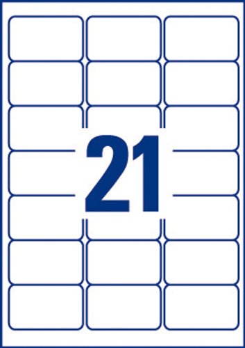 Best Value Avery L7782-25 Self-Adhesive Crystal Clear Transparent Labels, 21 Labels Per A4 Sheet